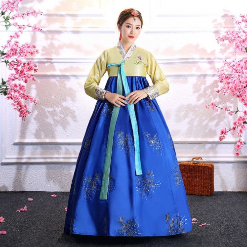 Women Traditional Korean palace Hanbok dresses Dae Jang Geum film cosplay costume Korean female Korea folk dance costume